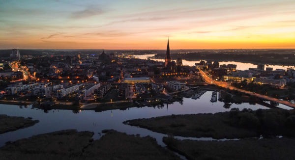 Abendstimmung Blick auf Rostock