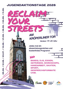 Plakat „Jugendaktionstage 2026 Reclaim Your Streets“