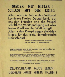 Wanderausstellung „Deutschland muss leben, deshalb muss Hitler fallen!“