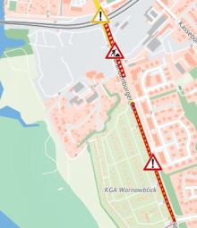 Bausstelle Neubrandenburger Straße Ausschnitt aus dem Stadtplan