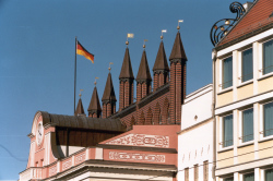 Giebel Rathaus Hansestadt Rostock
