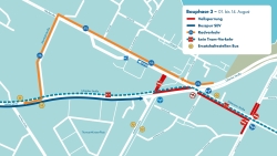 Werftdreieck: Bauphase 3, 1. bis 14. August