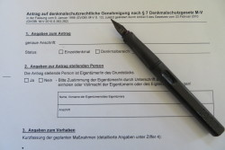 Antrag auf denkmalrechtliche Genehmigung