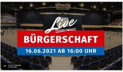 Live-Übertragung der Bürgerschaftssitzung am 16. Juni 2021 auf YouTube-Kanal "Sieben Tuerme"