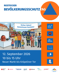 Plakat: Rostocker Bevölkerungsschutztag am 12. September 2026 Plakat: Rostocker Bevölkerungsschutztag am 12. September 2026