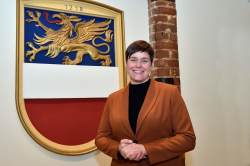 Eva-Maria Kröger im Rathaus am Abend der Stichwahl am 27. November 2022. Eva-Maria Kröger im Rathaus am Abend der Stichwahl am 27. November 2022.