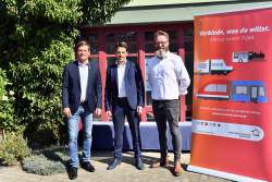 Landrat Sebastian Constien, VVW-Geschäftsführer Stefan Wiedmer und Oberbürgermeister Claus Ruhe Madsen (v.l.n.r.)