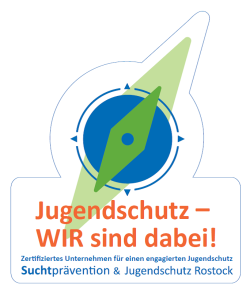Plakette "Jugendschutz - WIR sind dabei!"