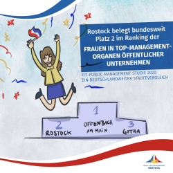 Grafik "Rostock belegt bundesweit Platz 2 im Ranking FRAUEN IN TOP-MANAGEMENT-ORGANEN ÖFFENTLICHER UNTERNEHME"