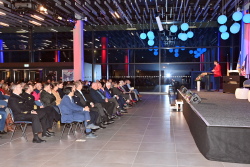 Einbürgerungsempfang am 1. Februar 2024 in der StadtHalle Rostock.