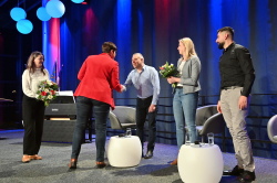 Einbürgerungsempfang am 1. Februar 2024 in der StadtHalle Rostock.