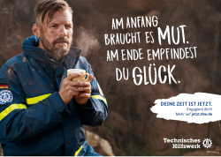 Kampagne "Am Anfang braucht es Mut. Am Ende empfindest Du Glück."