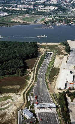 Luftaufnahme Warnowtunnel