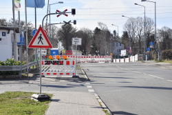 Blick auf die Baustelle Neubrandenburger Straße 