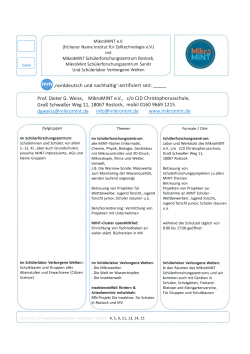 Steckbrief MikroMINT
