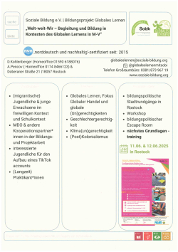 Steckbrief Soziale Bildung e.V. - Projekt Globales Lernen