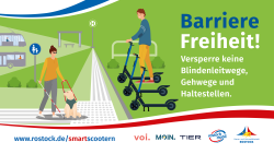 Plakat barrierefrei abgestellte scooter