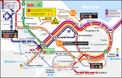 Umleitungsplan während der Straßenbahn-Vollsperrung am Werftdreieck