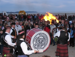 Easter bonfire at the beach of Warnemünde
