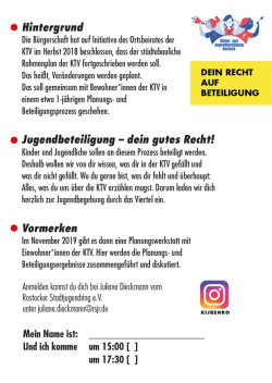 Flyer "Jugendbeteiligung in der KTV" (Rückseite)