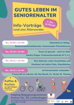 Info-Vortragsreihe "Gutes Leben im Seniorenalter" im Kolping Begegnungszentrum Lichtenhagen
