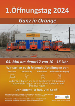  Arbeitsfahrzeuge der Rostocker Straßenbahn vor der Depothalle