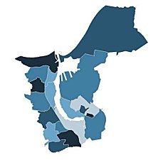 Darstellung der Stadtbereiche aus dem Stadtbereichskatalog