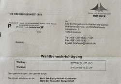Muster Wahlbenachrichtigung (Ausschnitt)