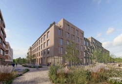 Visualisierung des Quartiersplatzes im WarnowQuartier